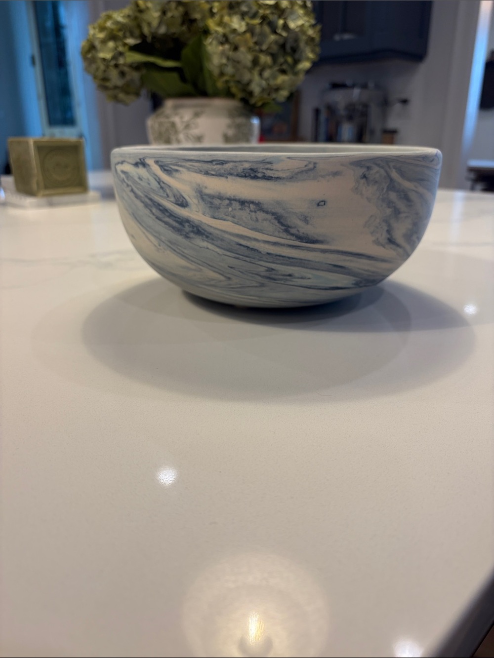 Threshold Blue and White Marble Ceramic Bowl